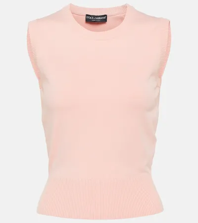 Dolce & Gabbana Knitted Tank Top In Pink