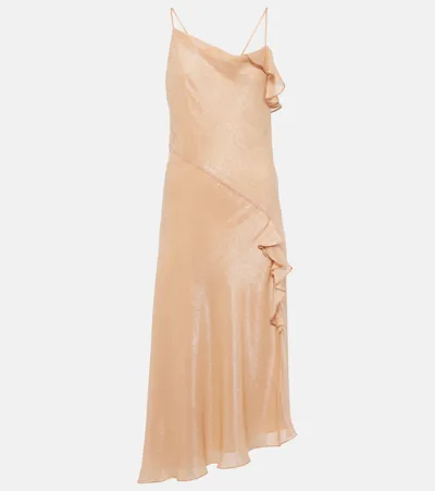 Victoria Beckham Bias-cut Cami Asymmetric Slip Dress In Pink