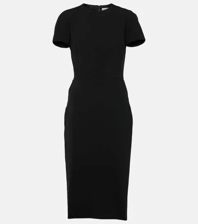 Victoria Beckham Fitted Midi Dress In Black