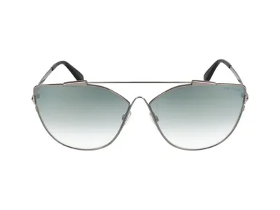 Tom Ford Eyewear Pilot Frame Sunglasses In Silver