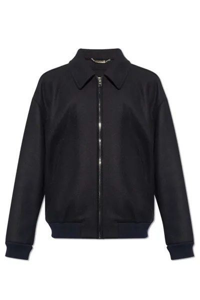 Dolce & Gabbana Zipped Bomber Jacket In Blue