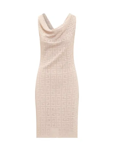 Givenchy Monogrammed Drape Detailed Dress In Blush Pink