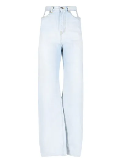 Maison Margiela Cutout Detail Jeans In Blue