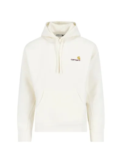 Carhartt W' American Script Boxy Fit Hoodie In White