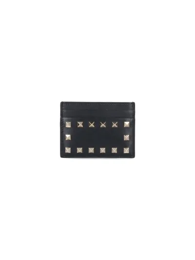 Valentino Garavani "rockstud" Card Holder In Black  