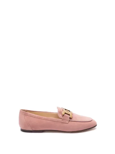 Tod's Gommino Driving Suede Loafers In Pink