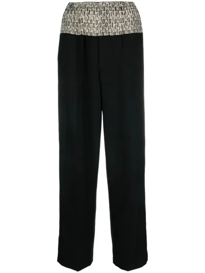 Fendi Elasticated Waistband Tailored Pants In Negro