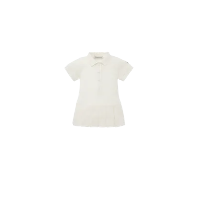 Moncler Kids' Polo Shirt Dress White In Blanc