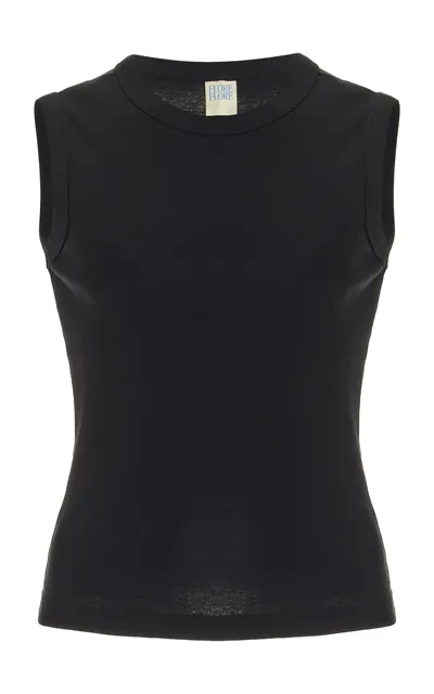 Flore Flore Esme Organic-cotton Tank Top In Black