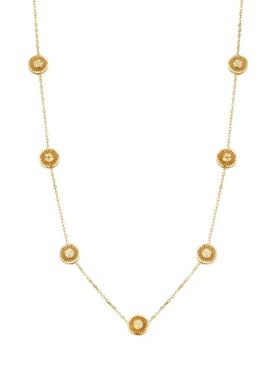 Oradina Women's 14k Yellow Gold Roma Station Necklace