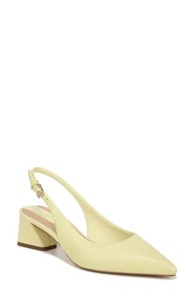 Franco Sarto Racer Slingback Pointed Toe Pump In Citron Yellow Leather