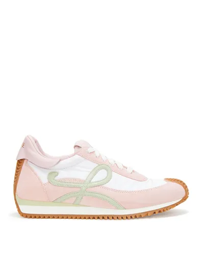 Loewe Flow Runner Nylon And Suede Sneakers In Pink