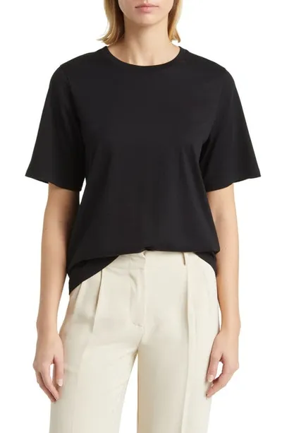 Nordstrom Cotton Crewneck T-shirt In Black