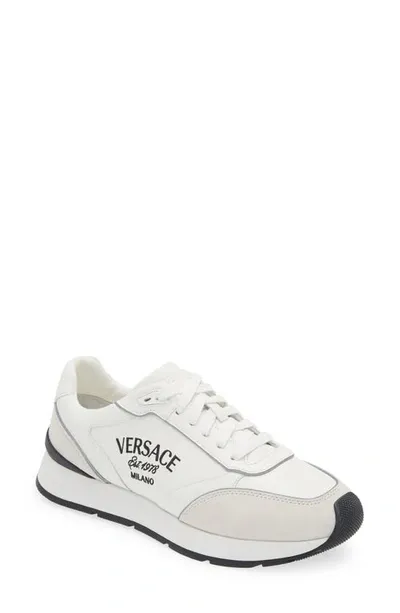 Versace Milano Runner Sneakers In White