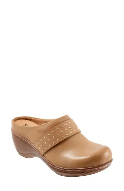 Softwalk Marana Studded Strap Clog In Tan