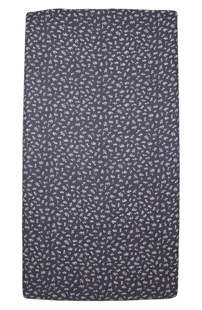 L'ovedbaby Kids' Branch Print Fitted Organic Cotton Crib Sheet In Dusk Leaves