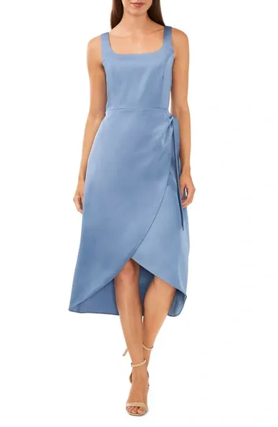 Halogen Wrap Detail Tank Dress In Shadow Blue