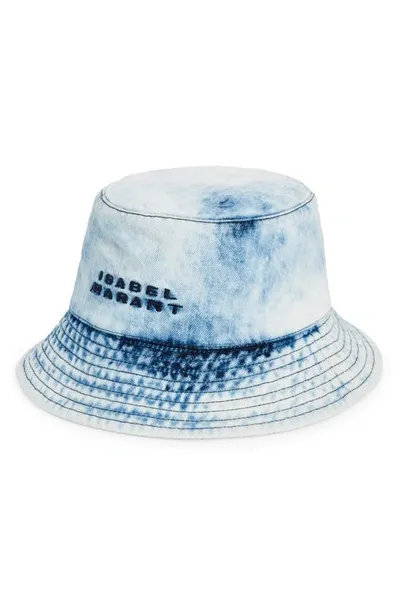 Isabel Marant Giorgia Washed Denim Bucket Hat In Light Blue