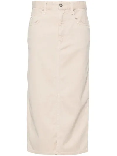 Isabel Marant Tilauria Denim Midi Skirt In Powder