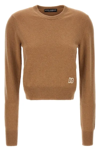 Dolce & Gabbana Logo Embroidery Sweater Sweater, Cardigans Beige