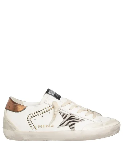 Pre-owned Golden Goose Sneaker Damen Super-star Gwf00175.f004781.82378 White - Black Logo In Weiss