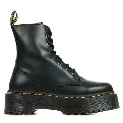 Pre-owned Dr. Martens' Boots Dr Martens Damen Jadon Polished Smooth Schwarz