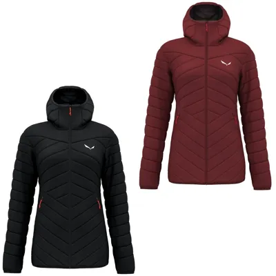 Pre-owned Salewa Daunenjacke Steppjacke Jacken Für Damen Sehr Leicht Mit Kapuze In Weinrot