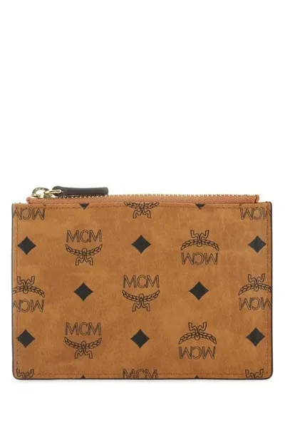 Mcm Unisex Printed Canvas Aren Card Holder In Multicolor