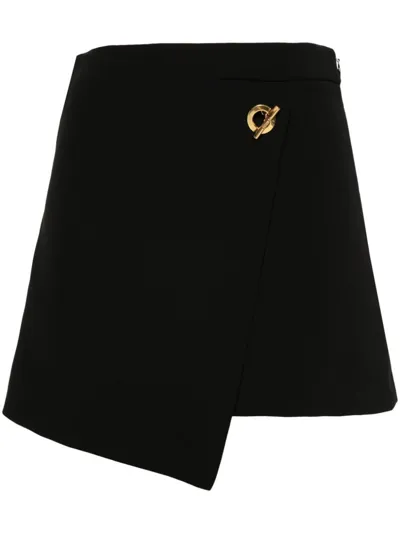 Moschino Logo-engraved Skorts In Black