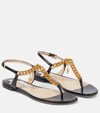 Tom Ford Zenith Thong Sandal In Black