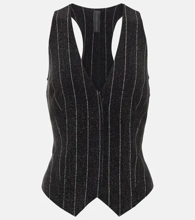 Norma Kamali Women's Pinstriped Racerback Vest In Woven Pinstripe