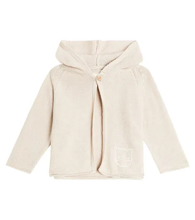 Il Gufo Baby Cotton Cardigan In Beige