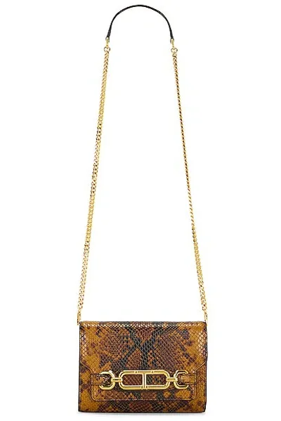 Tom Ford Printed Python Whitney Mini Bag In Caramel