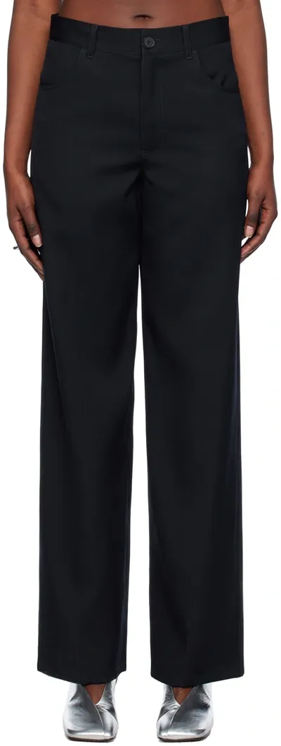 Jil Sander Navy Wide-leg Trousers In 401 Navy