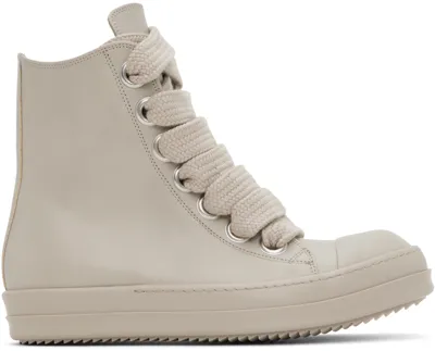 Rick Owens Off-white Washed Calf Sneakers In 811 Pearl/milk/milk