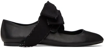 Yohji Yamamoto Black Strap Ballerina Flats In 1 Black