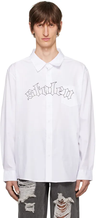 Stolen Girlfriends Club White Printed Shirt In Antique White