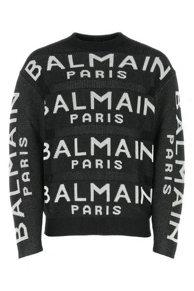 Balmain Knitwear In Eabnoirblanc