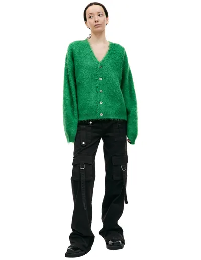 Saint Michael Green Mohair Cardigan