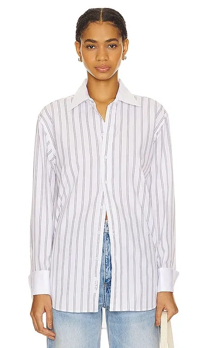 Rag & Bone Diana Shirt In White Stripe