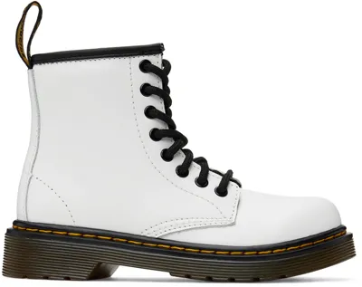 Dr. Martens' Kids White 1460 Big Kids Boots In White Romario