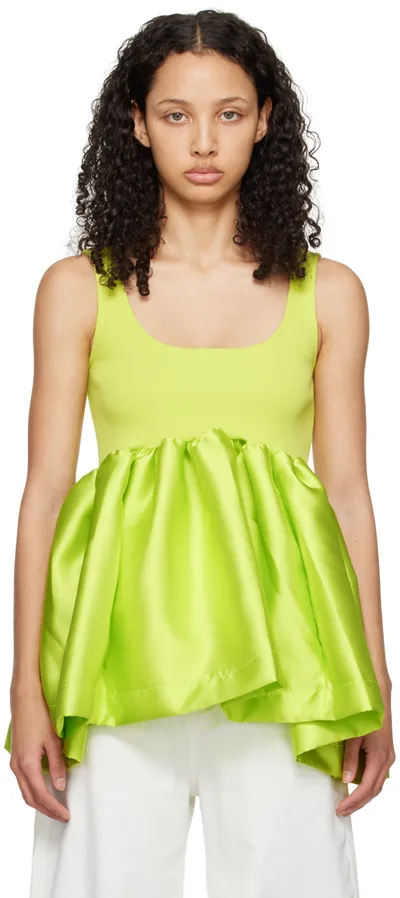 Marques' Almeida Green Puff Hem Blouse In Lime