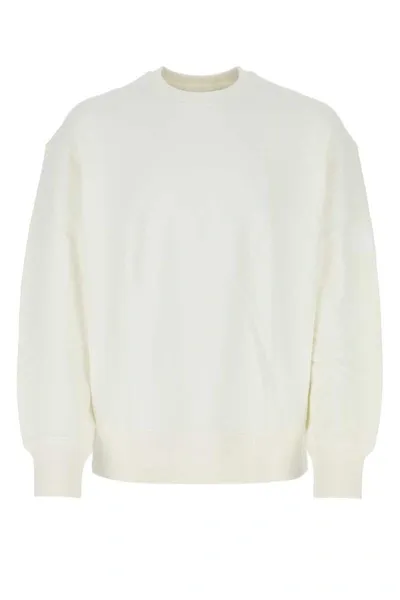 Y-3 Long-sleeved Organic Cotton Sweatshirt In White