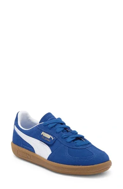 Puma Big Girls Palermo Casual Sneakers From Finish Line In Hyperlink Blue- White