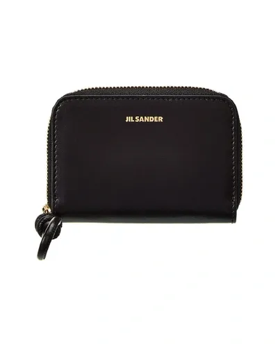 Jil Sander Giro Small Leather Coin Purse In Black