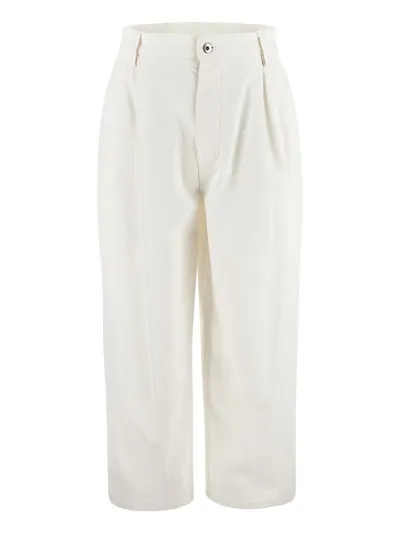 Bottega Veneta Wide Leg Trousers In White