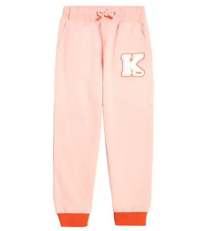 Kenzo Kids' Cotton Sweatpants In Pink