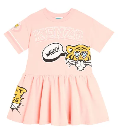 Kenzo Kids' Tiger Cotton Jersey Dress In Pink