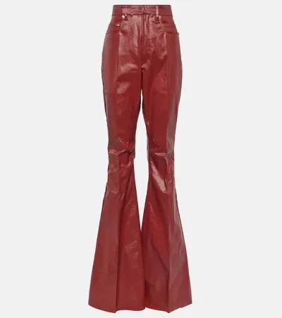 Rick Owens Lido Bolan Bootcut Trousers In Red