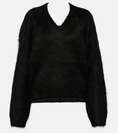 Totême Petite Alpaca Blend Knit Sweater In 001black